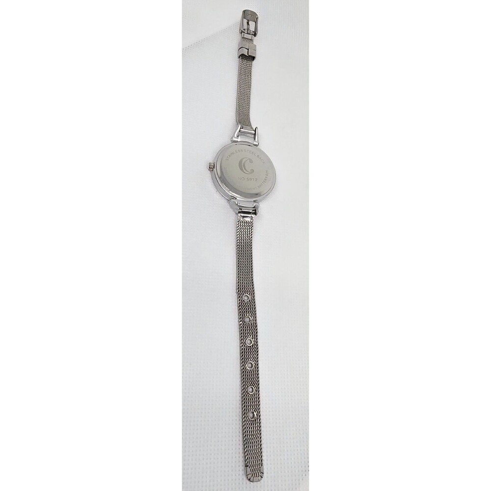 Women’s Charming Charlie Jeweled Dial Silver Tone Case Dial Mesh Band Watch 11 - Picture 7 of 8